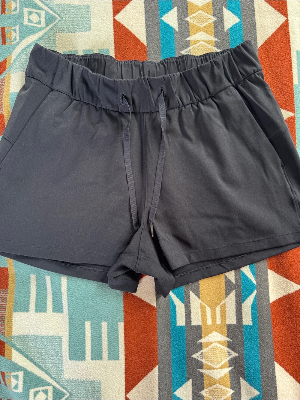 lululemon athletica On the Fly Black Athletic Drawstring Shorts